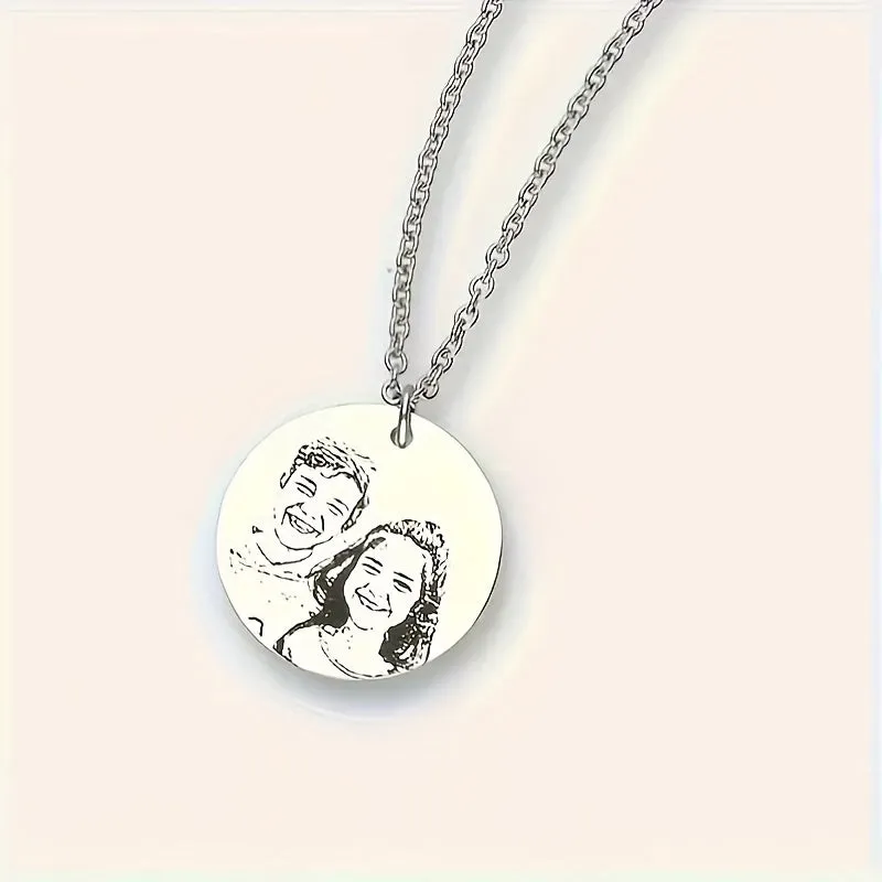 Custom Photo Necklace - Portrait Pendant - Mother's Gift