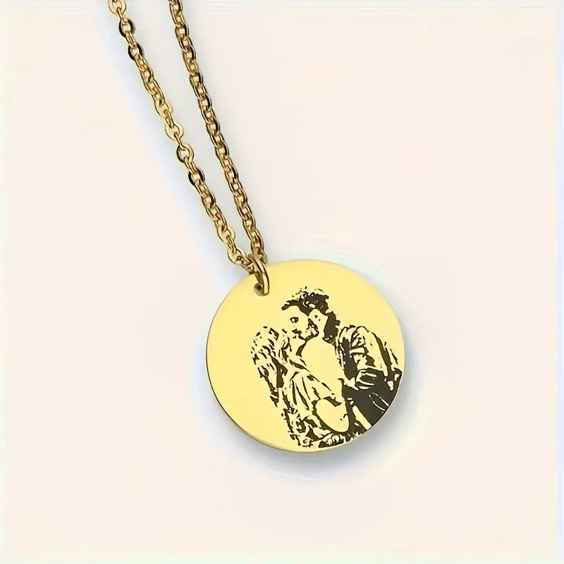 Custom Photo Necklace - Portrait Pendant - Mother's Gift