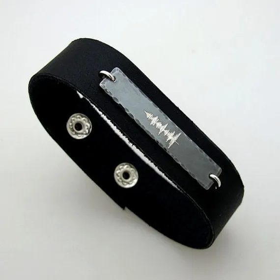 Custom Voice Recording Mens Bracelet, Fathers Day Gift