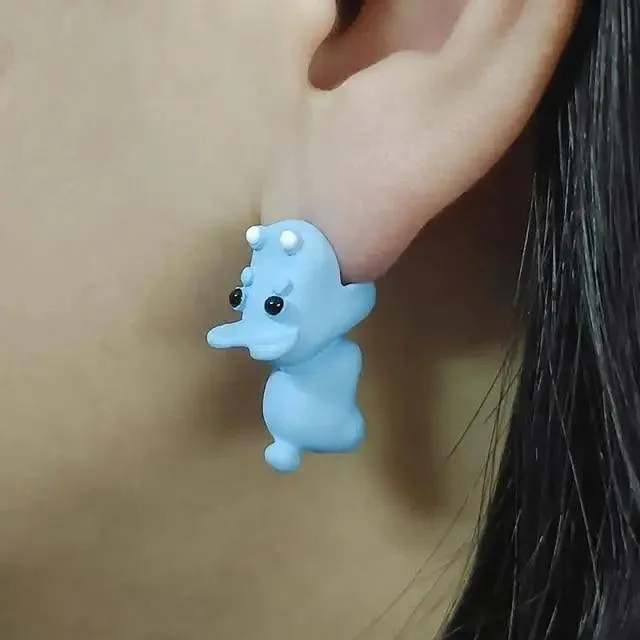Cute 1 Pair Cartoon Animal Bite Earring Soft Earrings Stylish Bite Earrings Fashion Party Earrings Fun Ideal Gifts For Girls