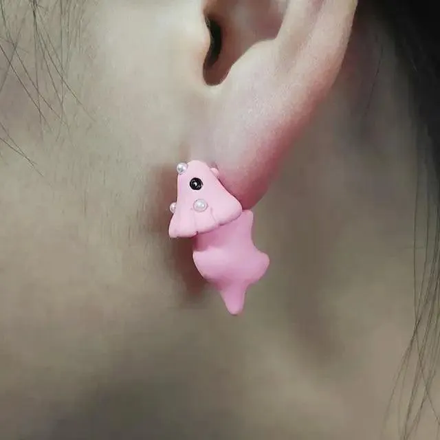 Cute 1 Pair Cartoon Animal Bite Earring Soft Earrings Stylish Bite Earrings Fashion Party Earrings Fun Ideal Gifts For Girls