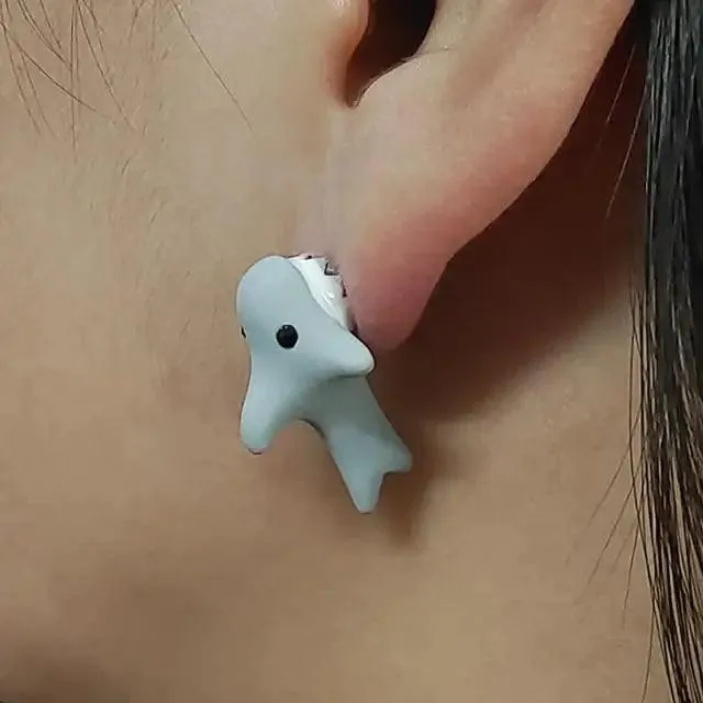 Cute 1 Pair Cartoon Animal Bite Earring Soft Earrings Stylish Bite Earrings Fashion Party Earrings Fun Ideal Gifts For Girls