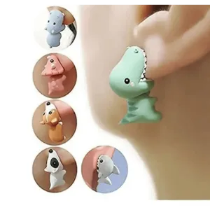Cute 1 Pair Cartoon Animal Bite Earring Soft Earrings Stylish Bite Earrings Fashion Party Earrings Fun Ideal Gifts For Girls