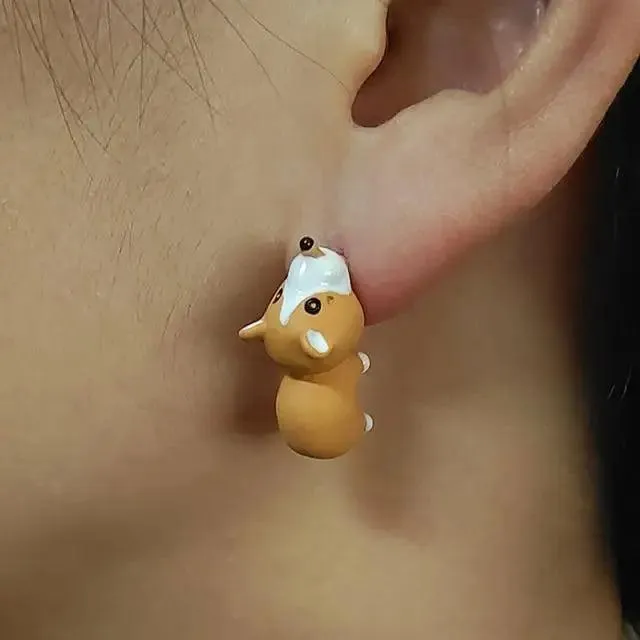 Cute 1 Pair Cartoon Animal Bite Earring Soft Earrings Stylish Bite Earrings Fashion Party Earrings Fun Ideal Gifts For Girls