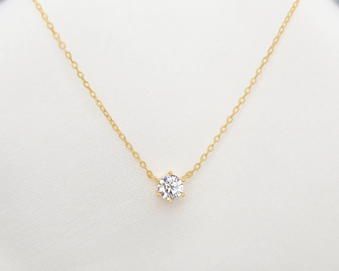 CZ Solitaire Necklace