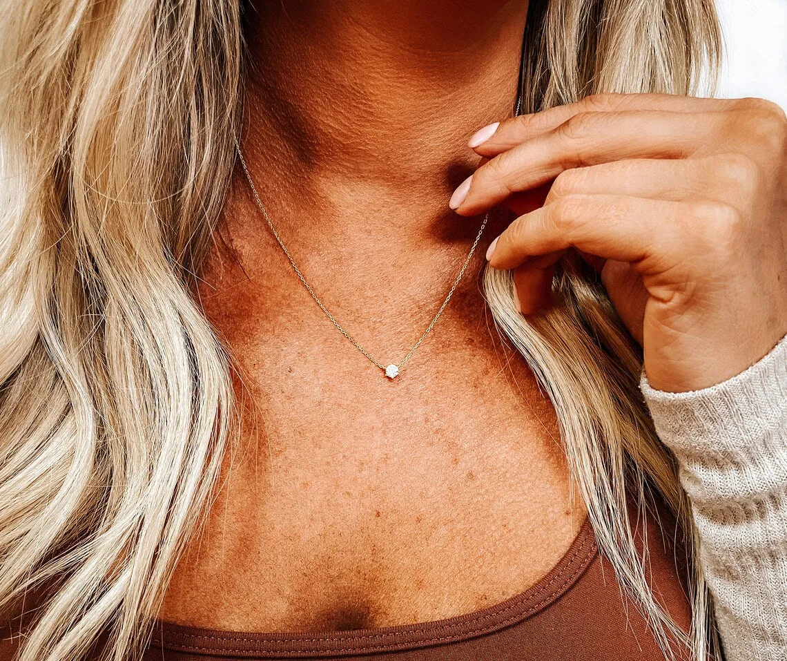 CZ Solitaire Necklace