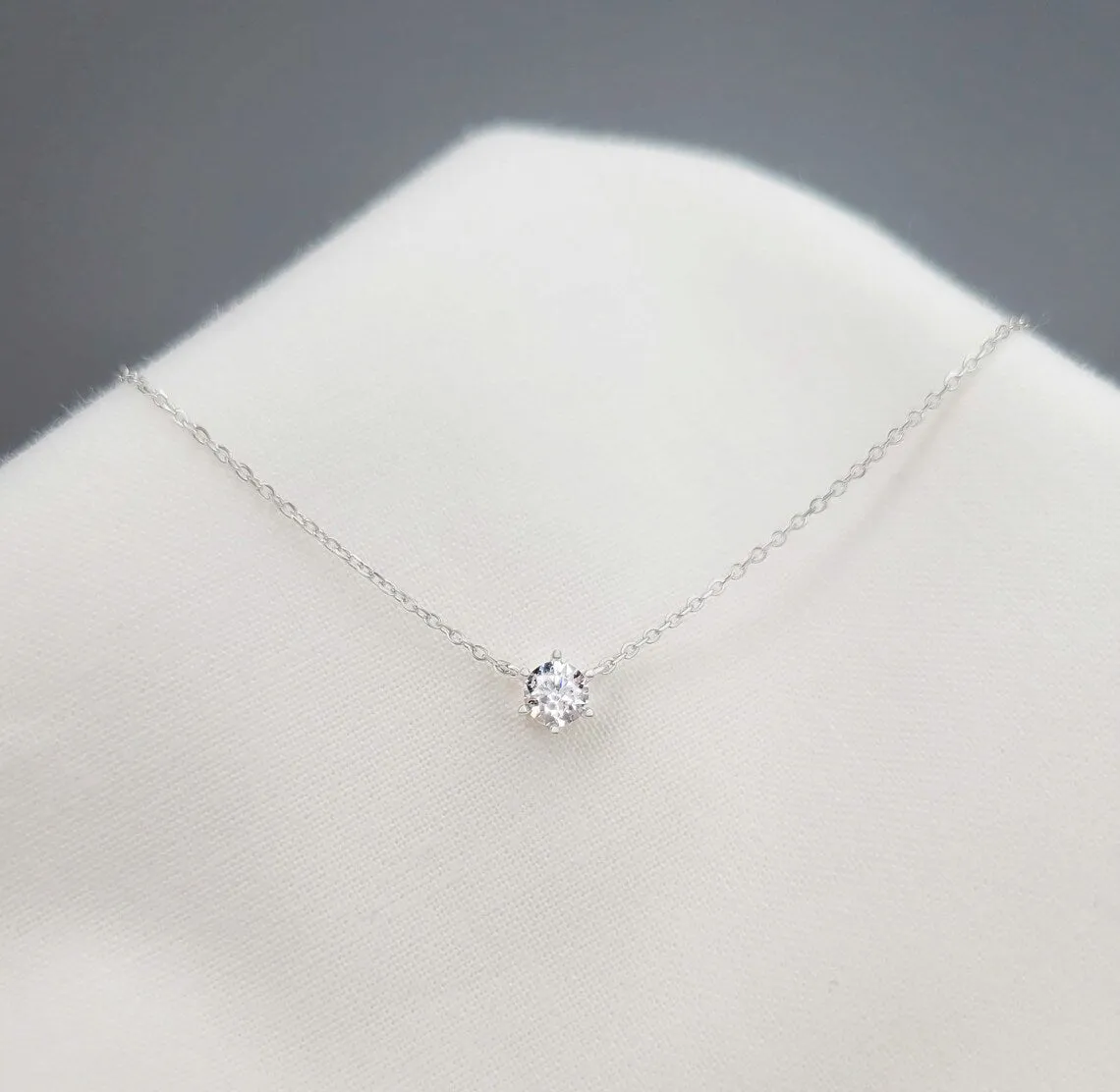 CZ Solitaire Necklace