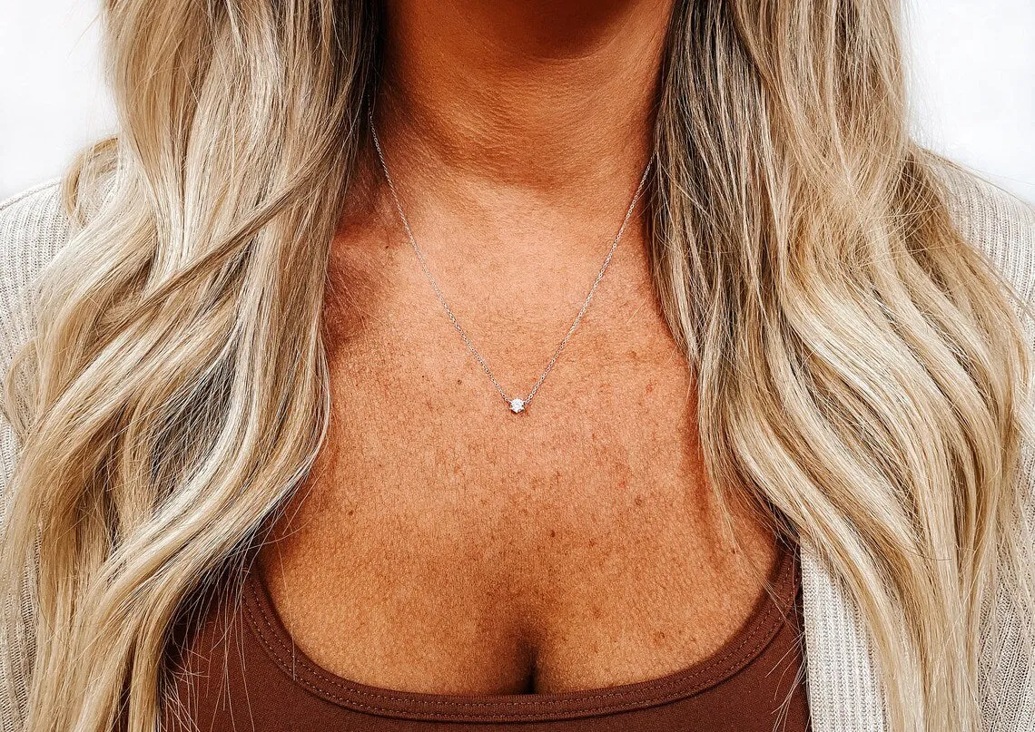 CZ Solitaire Necklace