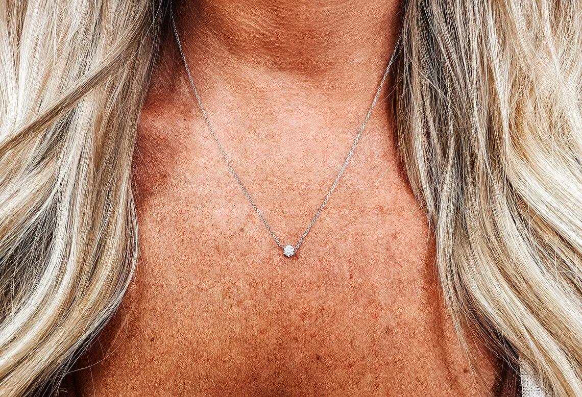 CZ Solitaire Necklace