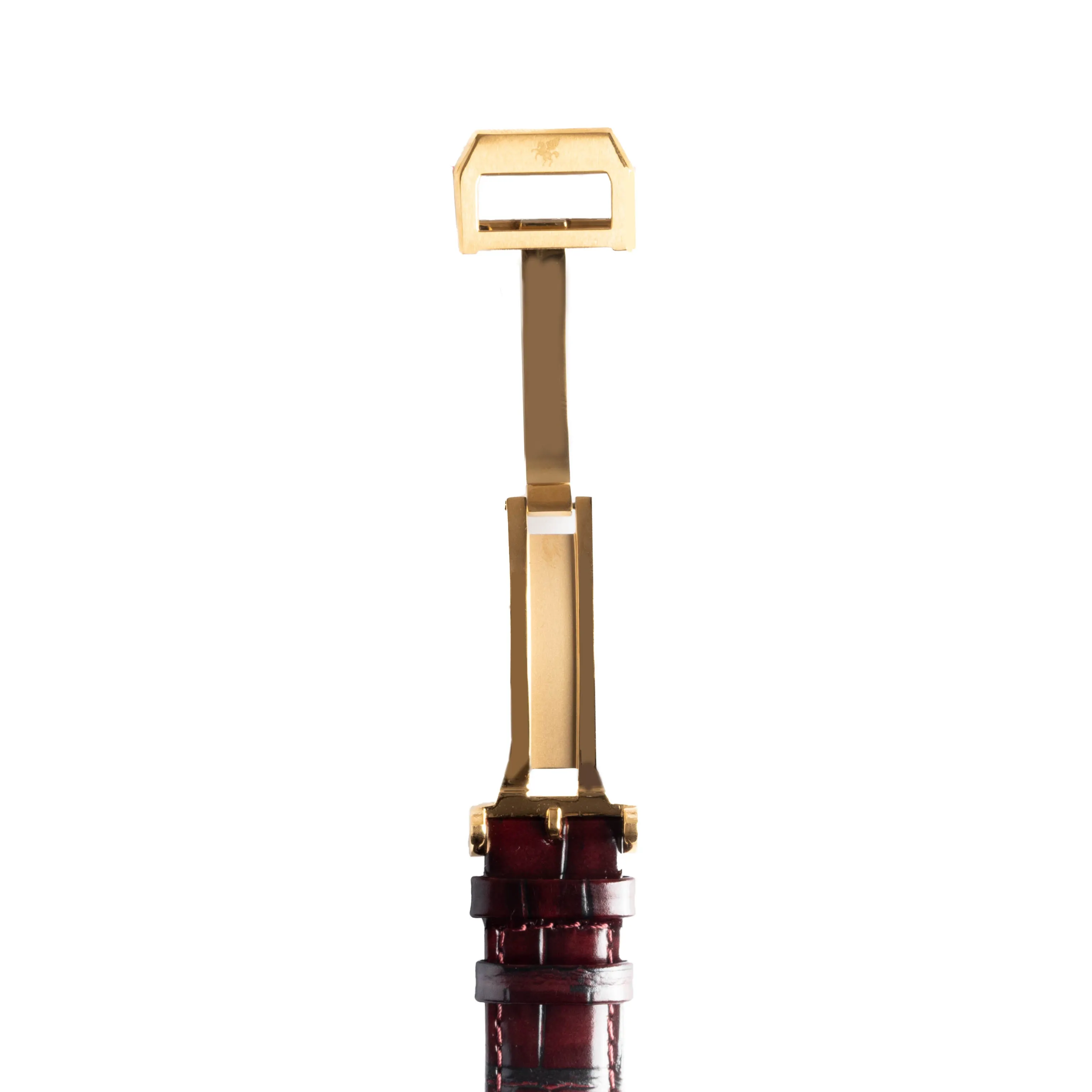 Dark Burgundy Crocodile Pattern Leather Strap