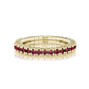 David Weisz 18k Yellow Gold Ruby Stretch Ring