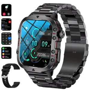 DBOGA Smart Watches for Men Fitness Watch Android Smart Watch Running Watch Heart Rate Monitor Watch 100  Sports Modes Fitness Tracker Smartwatch for Men with IP68 1.96" HD 420 mAh 2 Straps