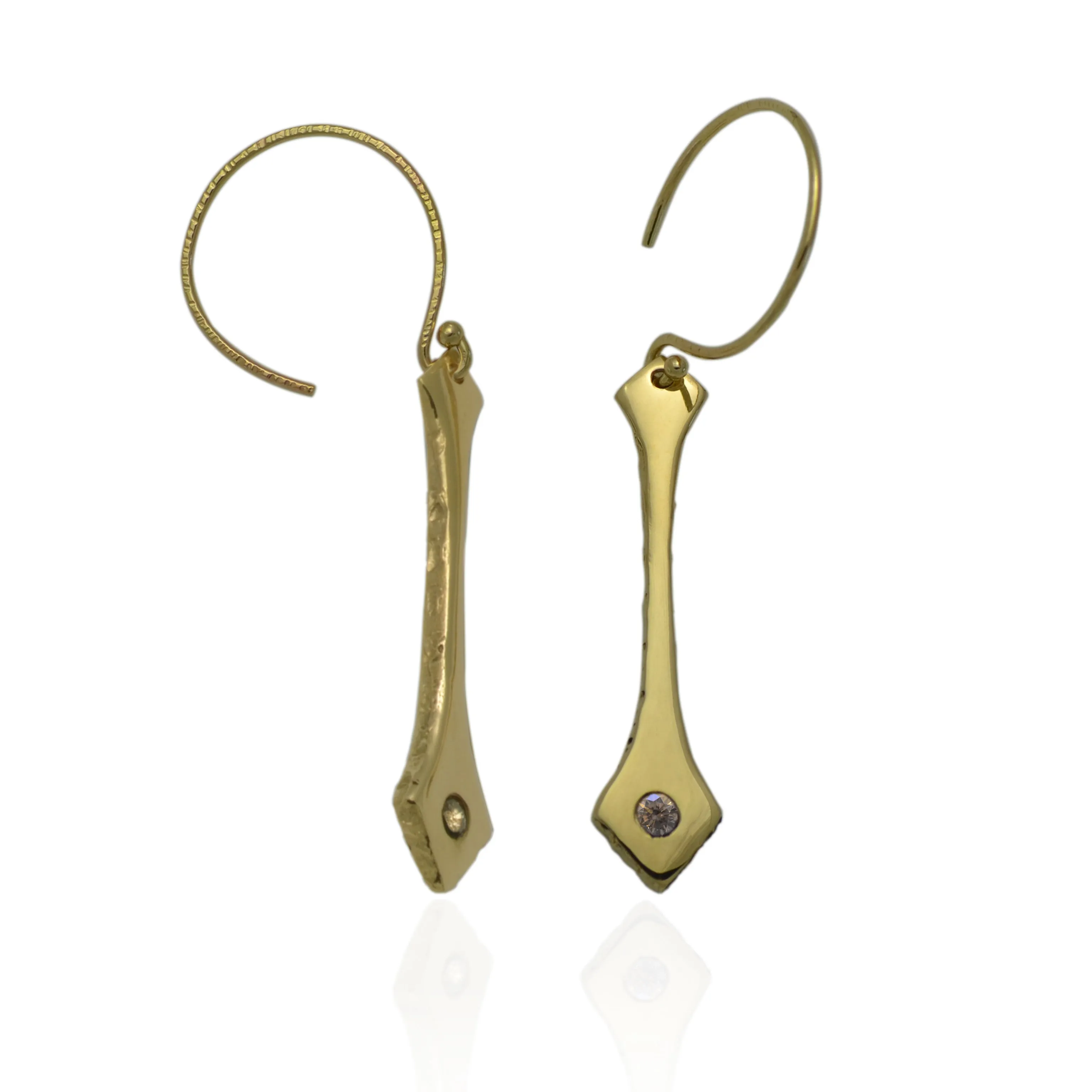 Diamond and Gold Dune Earrings