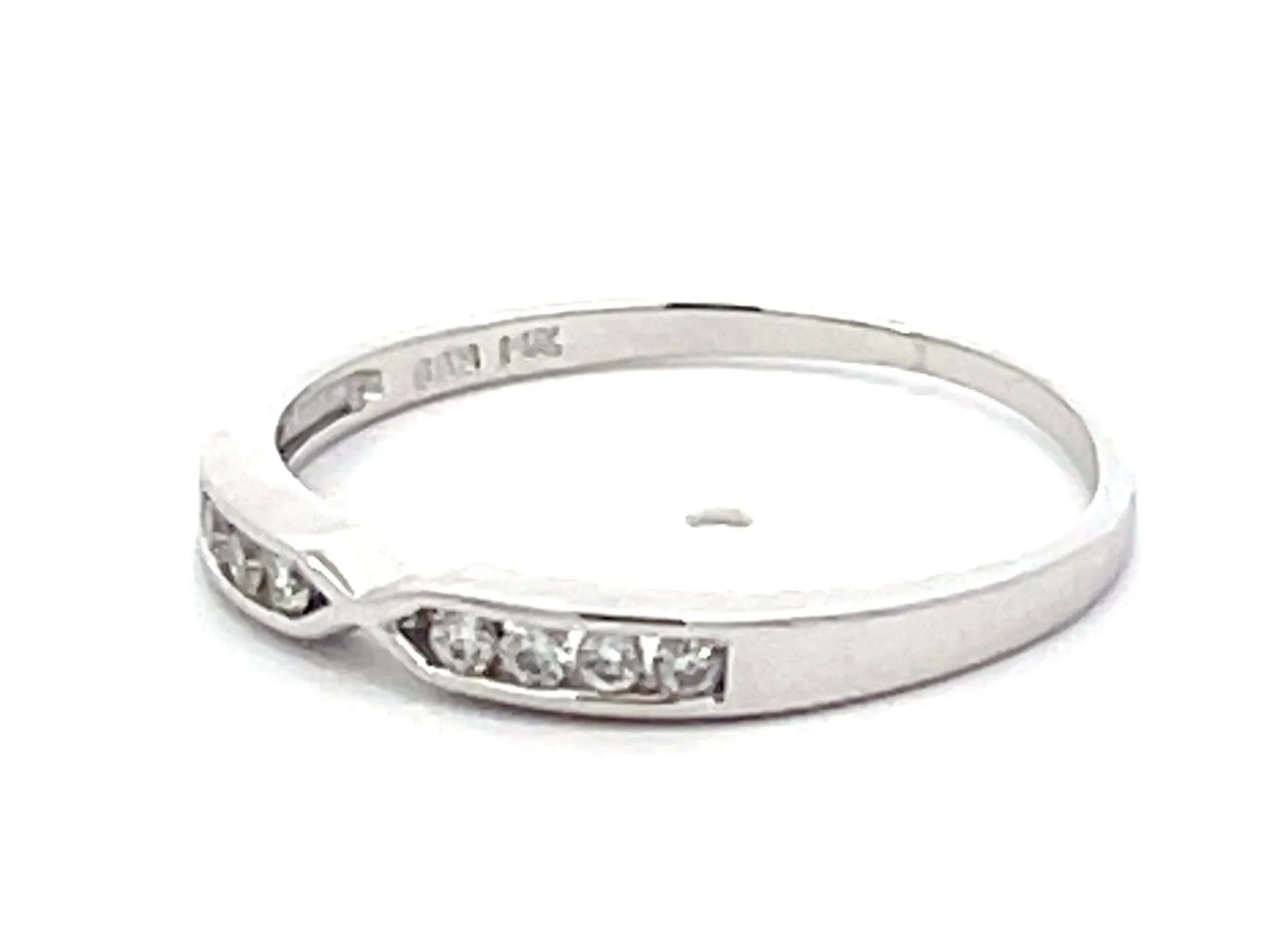 Diamond Stackable Band Ring 14k White Gold