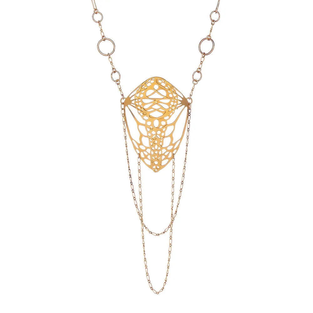 Diaphanous Wing Necklace in Gold