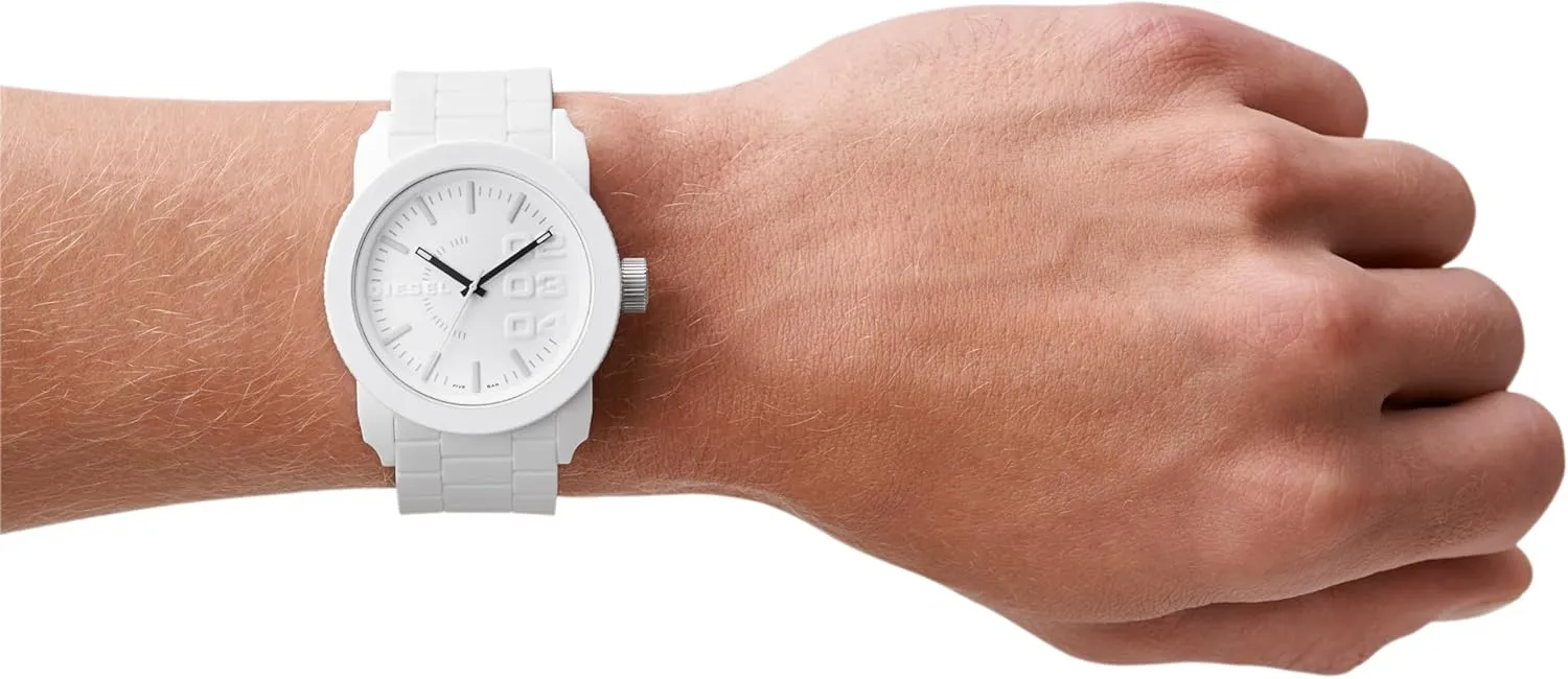 Diesel Double Down White Silicone Men's Watch,