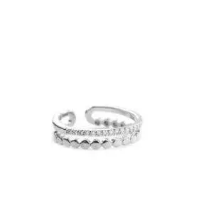 Dotted CZ Double Band Ring