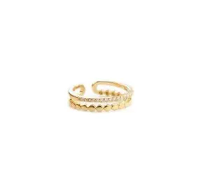 Dotted CZ Double Band Ring