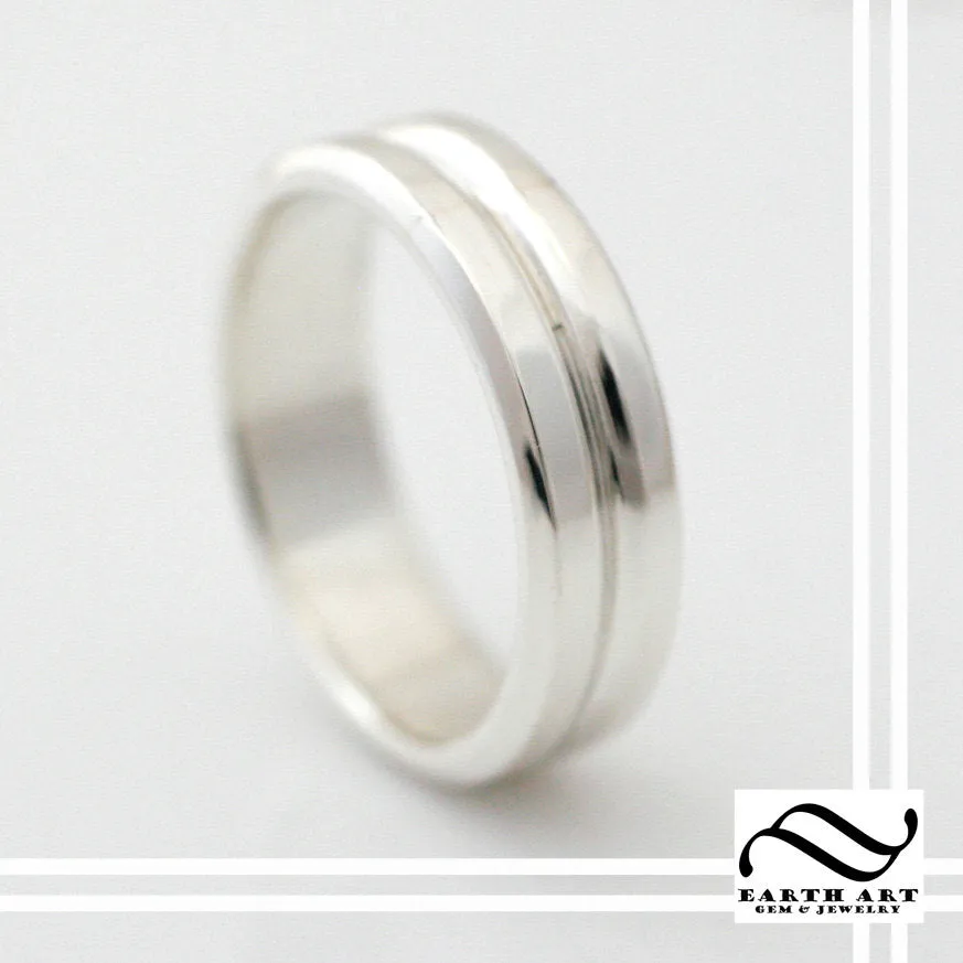 Double Band style Wedding Band - 14k gold white, yellow or rose