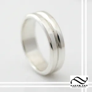 Double Band style Wedding Band - 14k gold white, yellow or rose