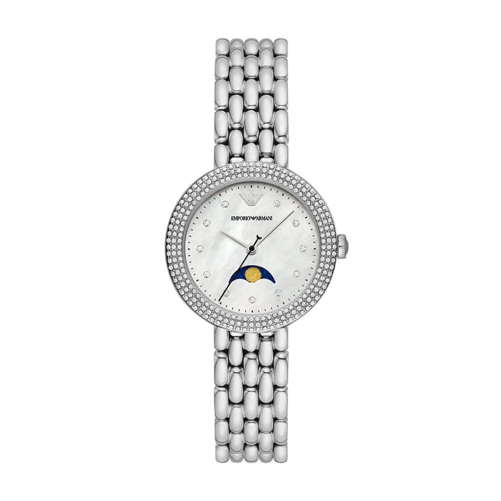 Emporio Armani Rosa Mother of Pearl Dial With Moon Face Women's Watch