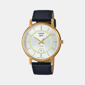 Enticer Men's Analog Leather Watch A2044 - MTP-B120GL-7AVDF