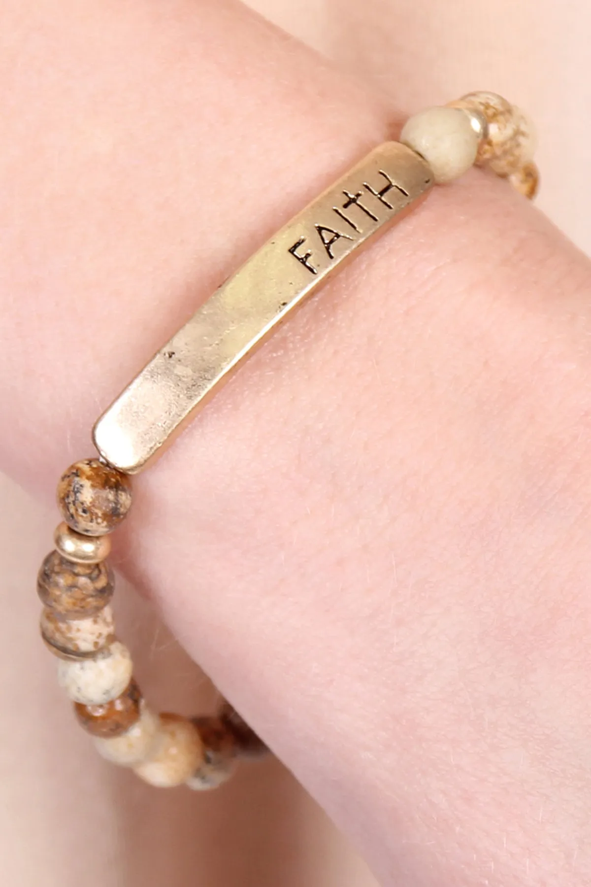 FAITH 6mm NATURAL STONE BRACELET