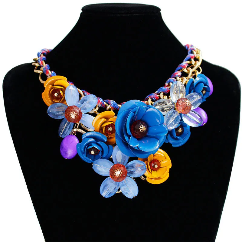 F&U Star Jewelry for women maxi necklace fashion statement necklace flowers necklaces & pendants