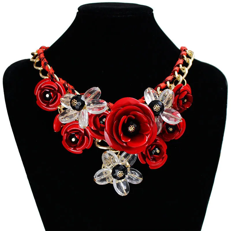 F&U Star Jewelry for women maxi necklace fashion statement necklace flowers necklaces & pendants