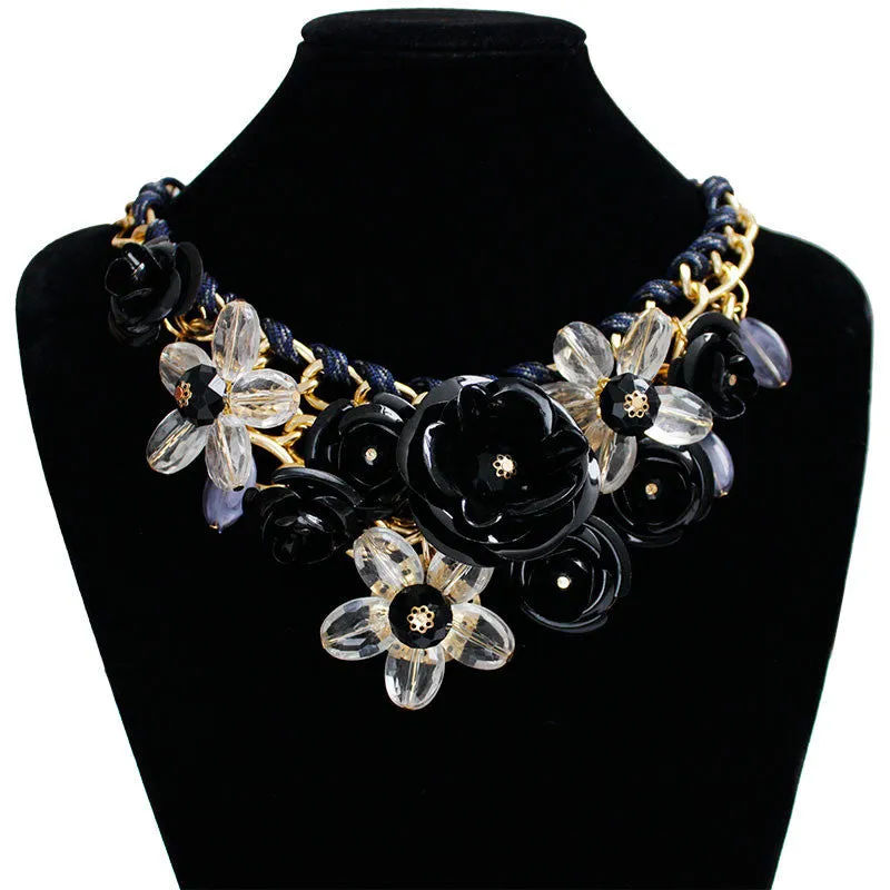 F&U Star Jewelry for women maxi necklace fashion statement necklace flowers necklaces & pendants