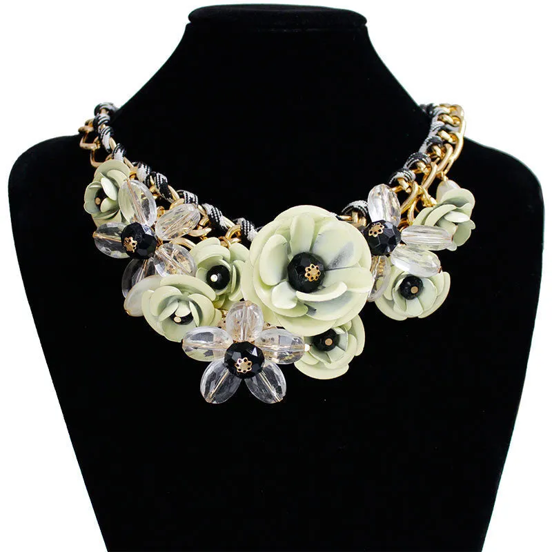F&U Star Jewelry for women maxi necklace fashion statement necklace flowers necklaces & pendants
