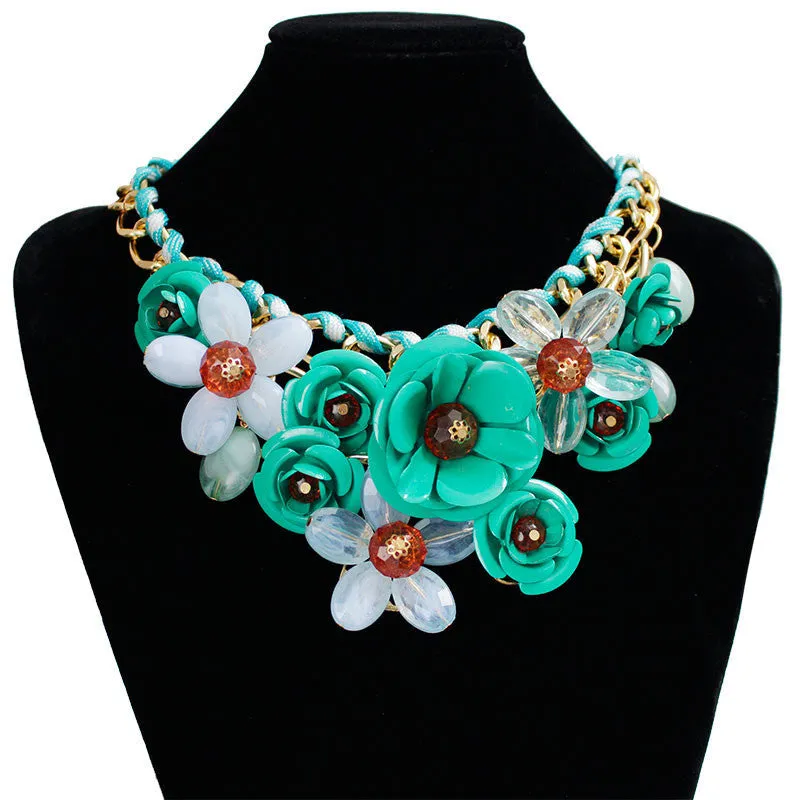 F&U Star Jewelry for women maxi necklace fashion statement necklace flowers necklaces & pendants