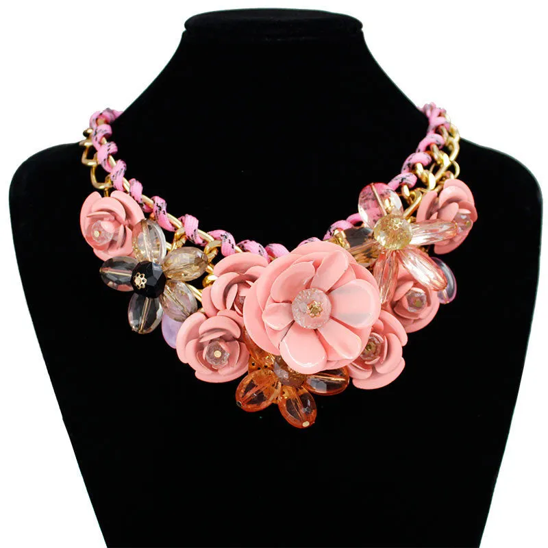 F&U Star Jewelry for women maxi necklace fashion statement necklace flowers necklaces & pendants