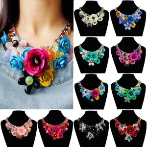 F&U Star Jewelry for women maxi necklace fashion statement necklace flowers necklaces & pendants