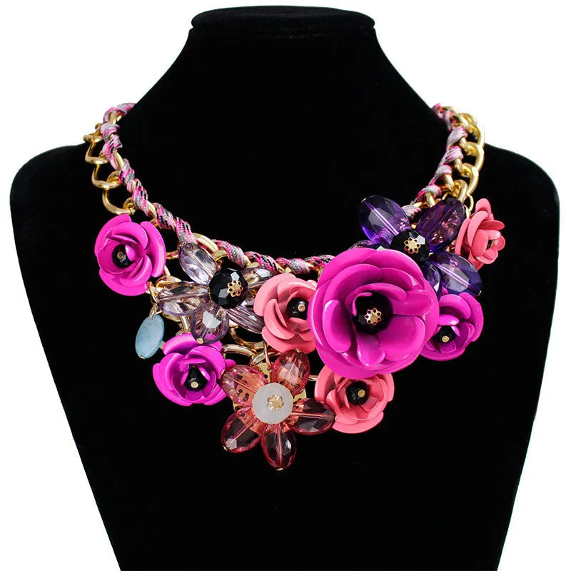 F&U Star Jewelry for women maxi necklace fashion statement necklace flowers necklaces & pendants