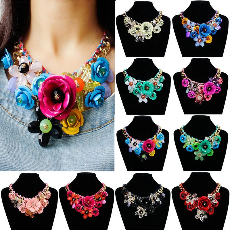 F&U Star Jewelry for women maxi necklace fashion statement necklace flowers necklaces & pendants