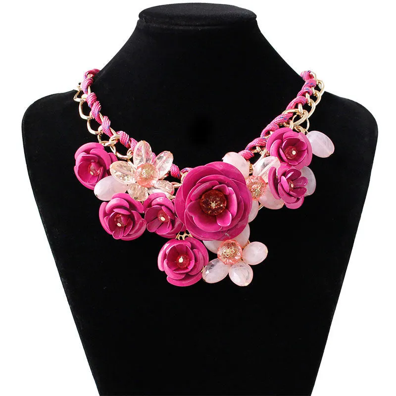 F&U Star Jewelry for women maxi necklace fashion statement necklace flowers necklaces & pendants