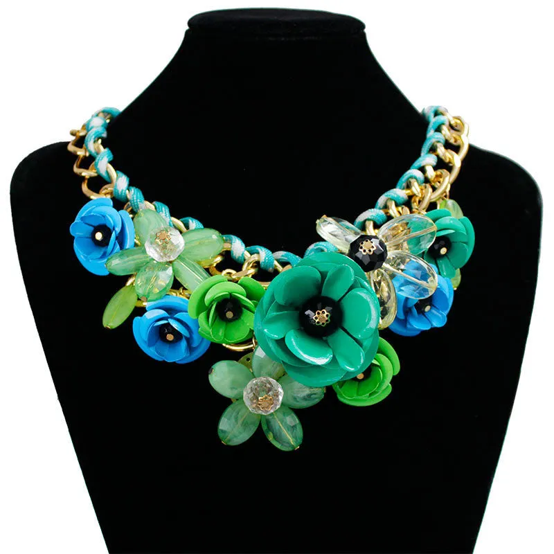 F&U Star Jewelry for women maxi necklace fashion statement necklace flowers necklaces & pendants