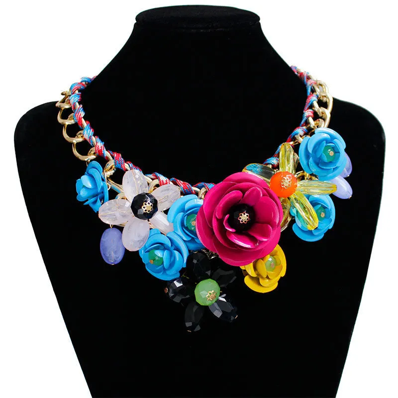 F&U Star Jewelry for women maxi necklace fashion statement necklace flowers necklaces & pendants