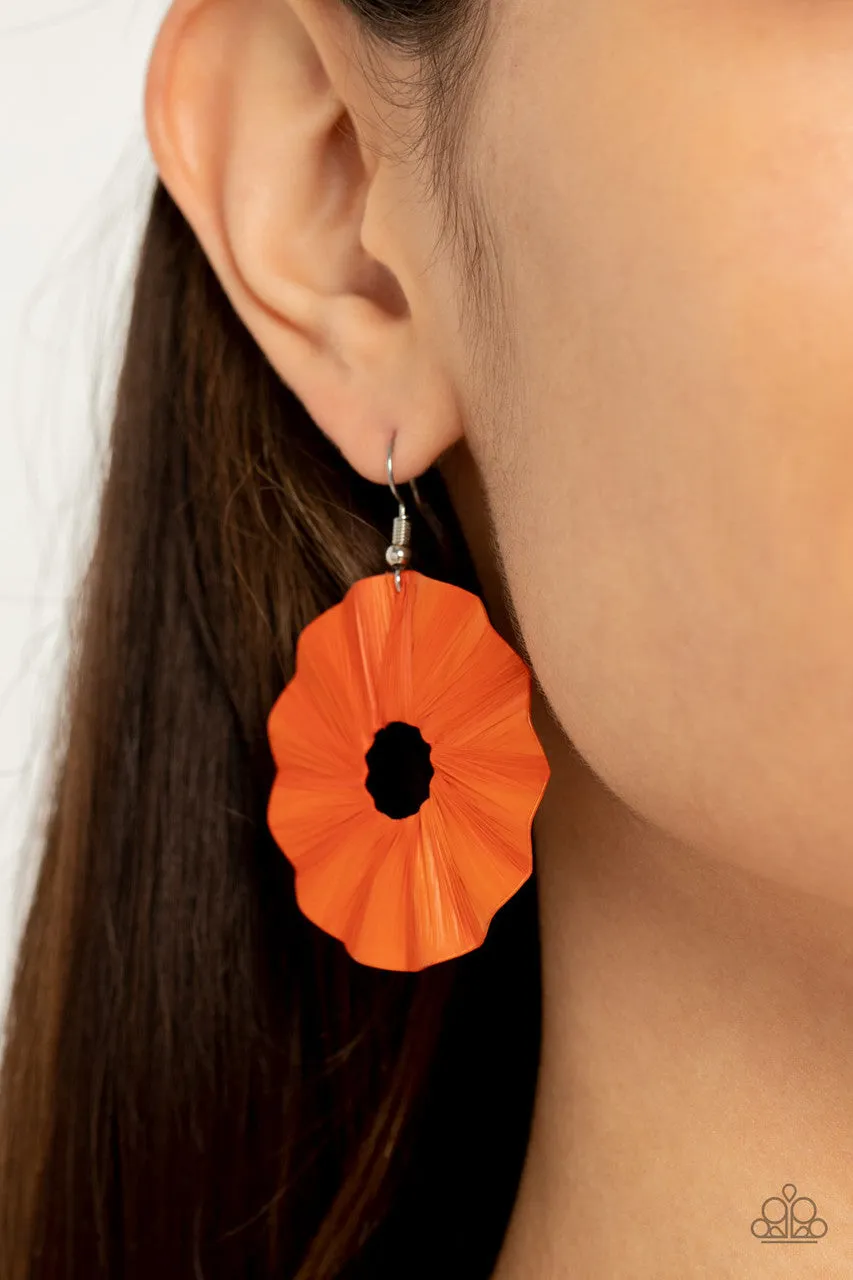 Fan the Breeze Orange Paparazzi Earrings