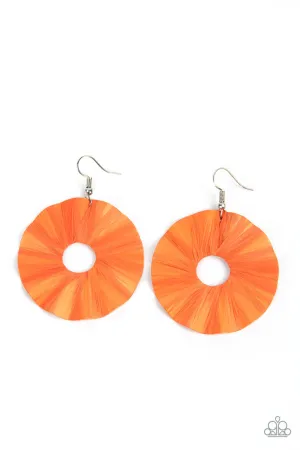 Fan the Breeze Orange Paparazzi Earrings