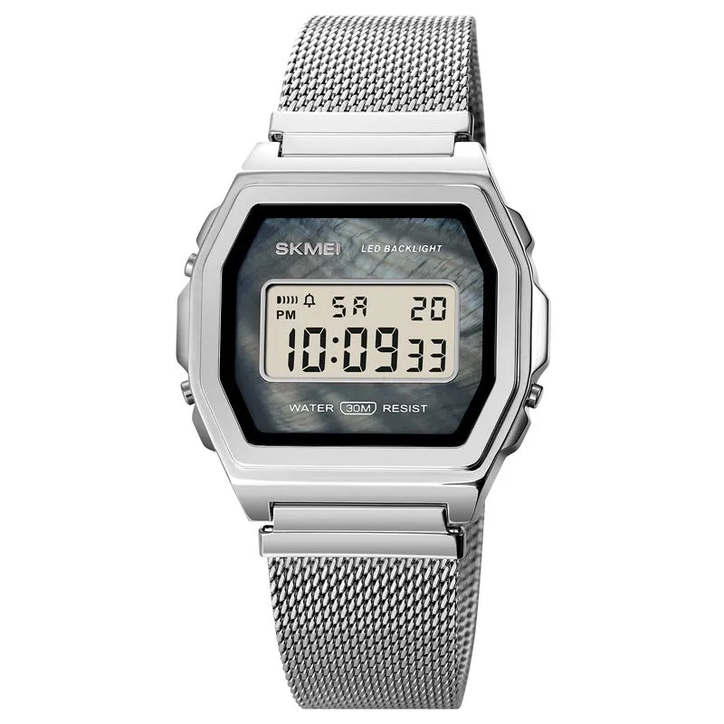 Fashion Cool Multi-function Trend Personality Waterproof Stainless Steel Electronic Watch