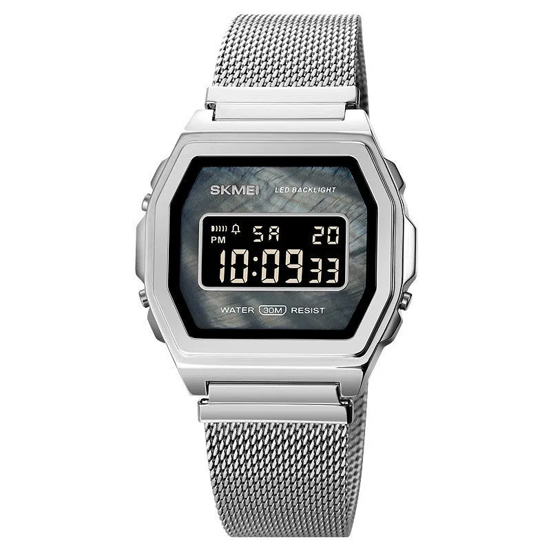 Fashion Cool Multi-function Trend Personality Waterproof Stainless Steel Electronic Watch