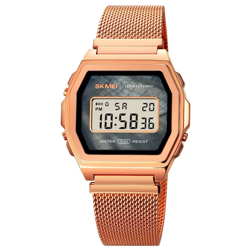 Fashion Cool Multi-function Trend Personality Waterproof Stainless Steel Electronic Watch