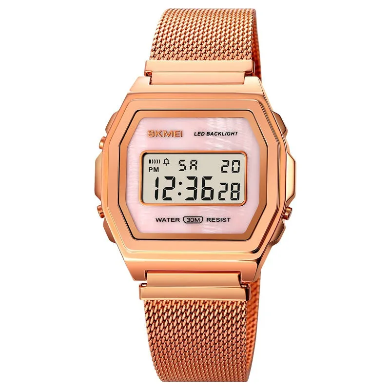 Fashion Cool Multi-function Trend Personality Waterproof Stainless Steel Electronic Watch