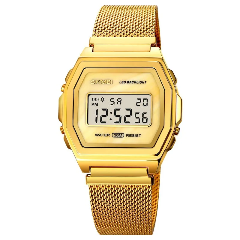 Fashion Cool Multi-function Trend Personality Waterproof Stainless Steel Electronic Watch