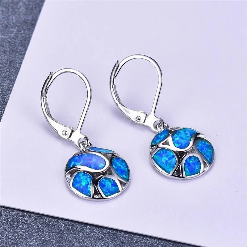 Fashionable Modern Women's Earrings Bohemian Fire Opal Long Elegant Declaration Jewelry