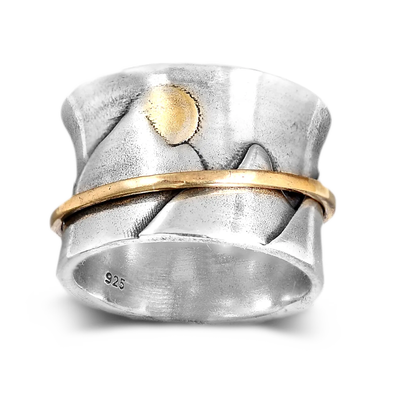 Fidget Sun and Mountain Ring Sterling Silver