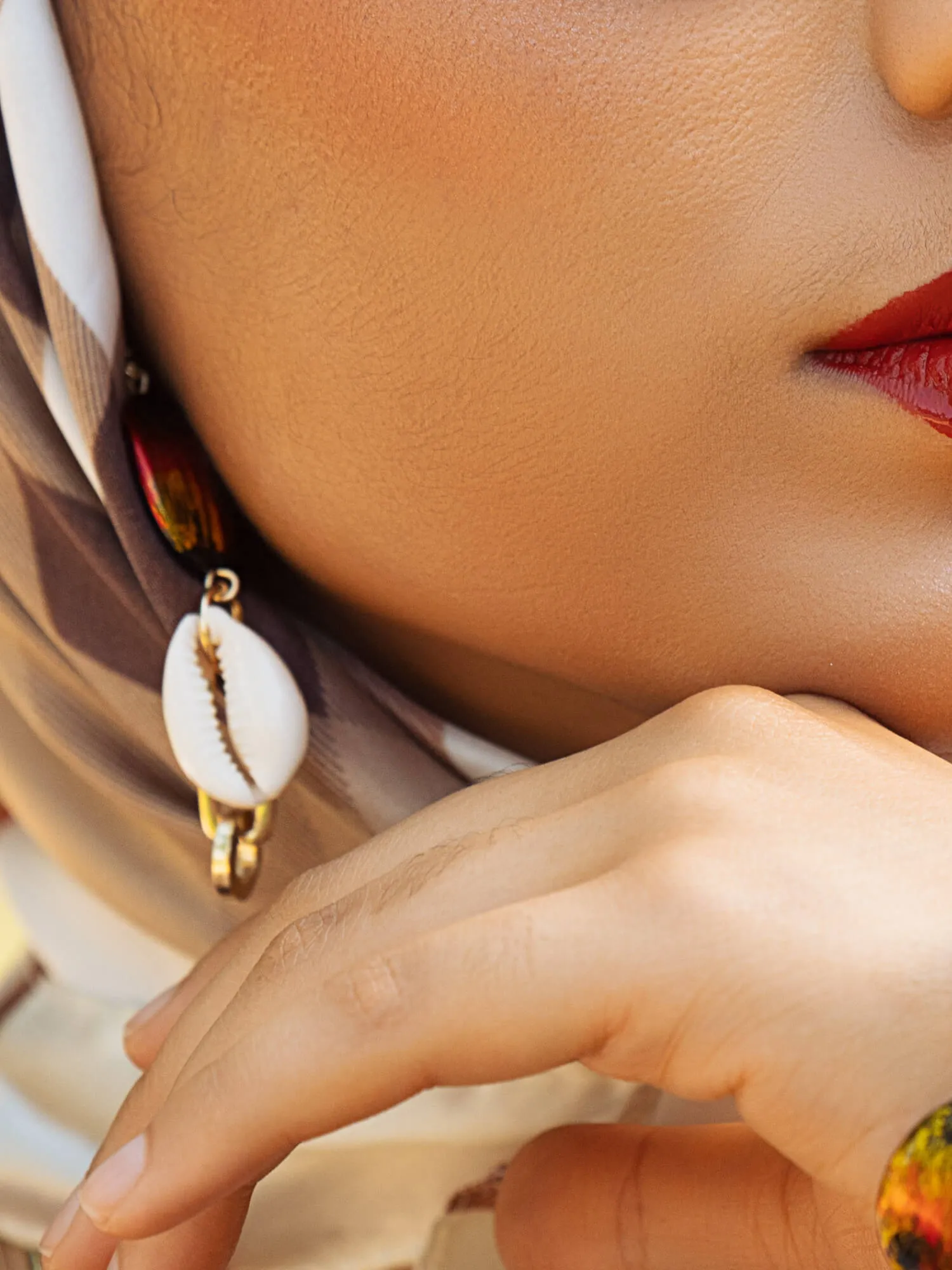 Flame Cowrie Earrings
