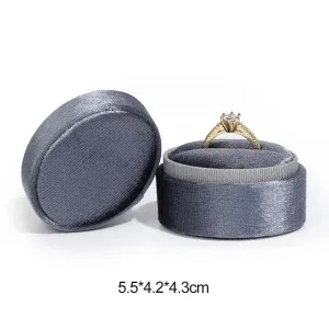 Flannel Jewelry Box Oval Ring Box Simple And Exquisite Velvet Jewelry Box Double Rings Box For Wedding Gift Wrap Packaging Case